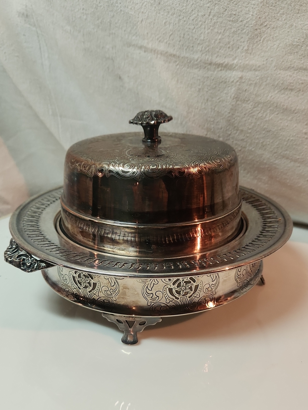 E.P. Copper Vintage Silver-Plate Serving Piece